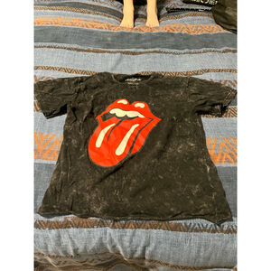 Women's The Rolling Stones T-shirt Size S Black Graphic Tee